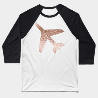 Sparkling rose gold plane Baseball T-Shirt